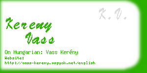 kereny vass business card